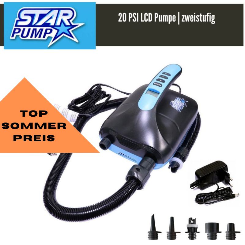 Star Pump 8  20 PSI DUAL SUP Pumpe + Star Pump X POWER AKKU - SUP GARAGE