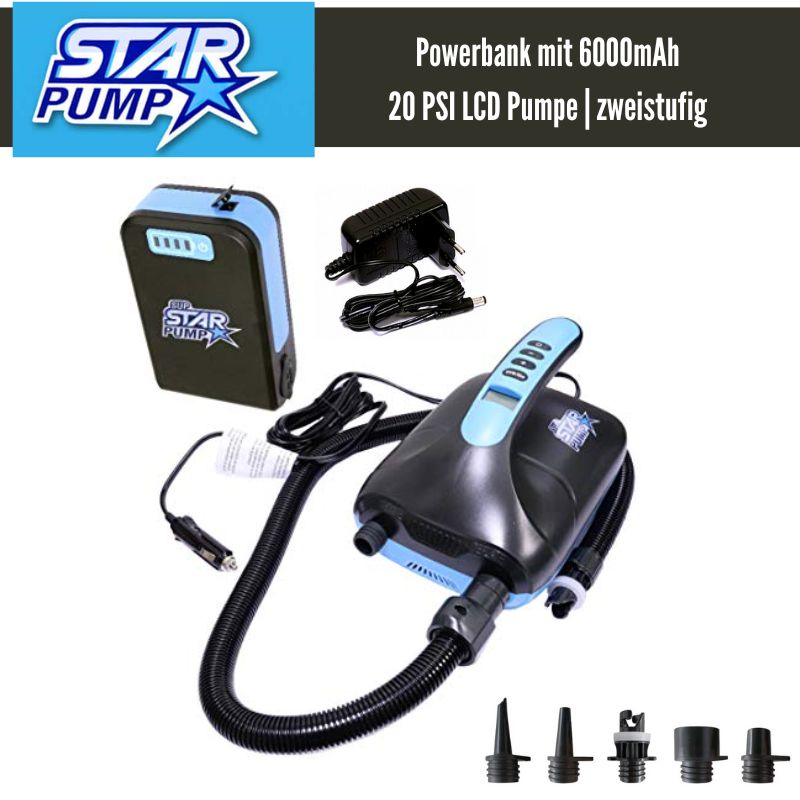 Pump X 8 Star - SUP 20 Star PSI Pump + AKKU POWER DUAL SUP Pumpe GARAGE |
